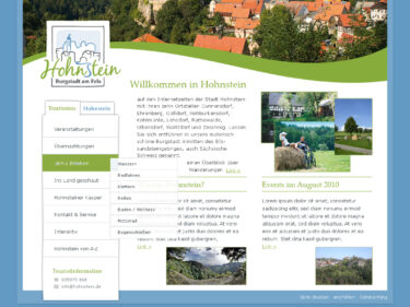 Website der Stadt Hohnstein, Sächsische Schweiz
