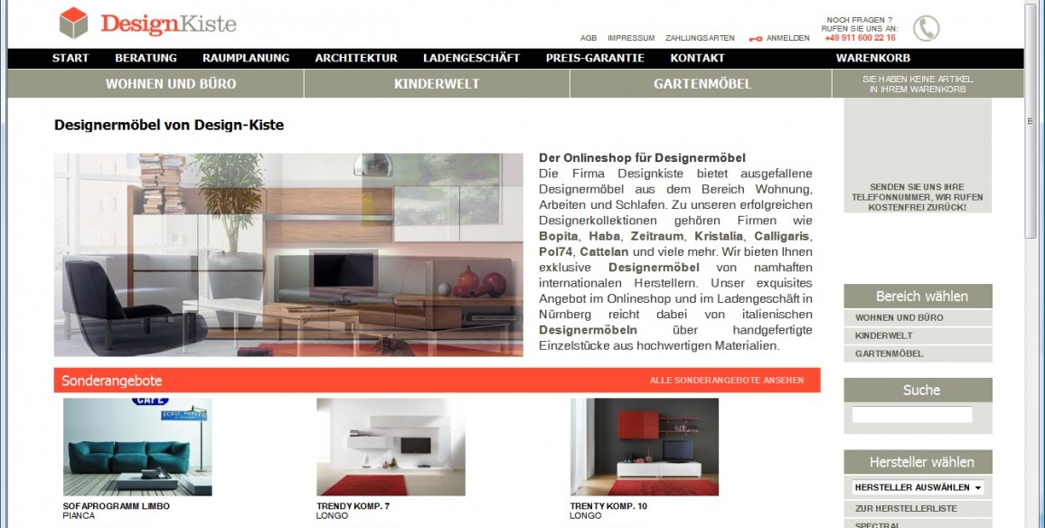 Designermöbel Onlineshop von Design-Kiste