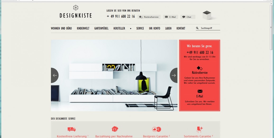 Onlineshop Webdesign Relaunch für Design-Kiste.de