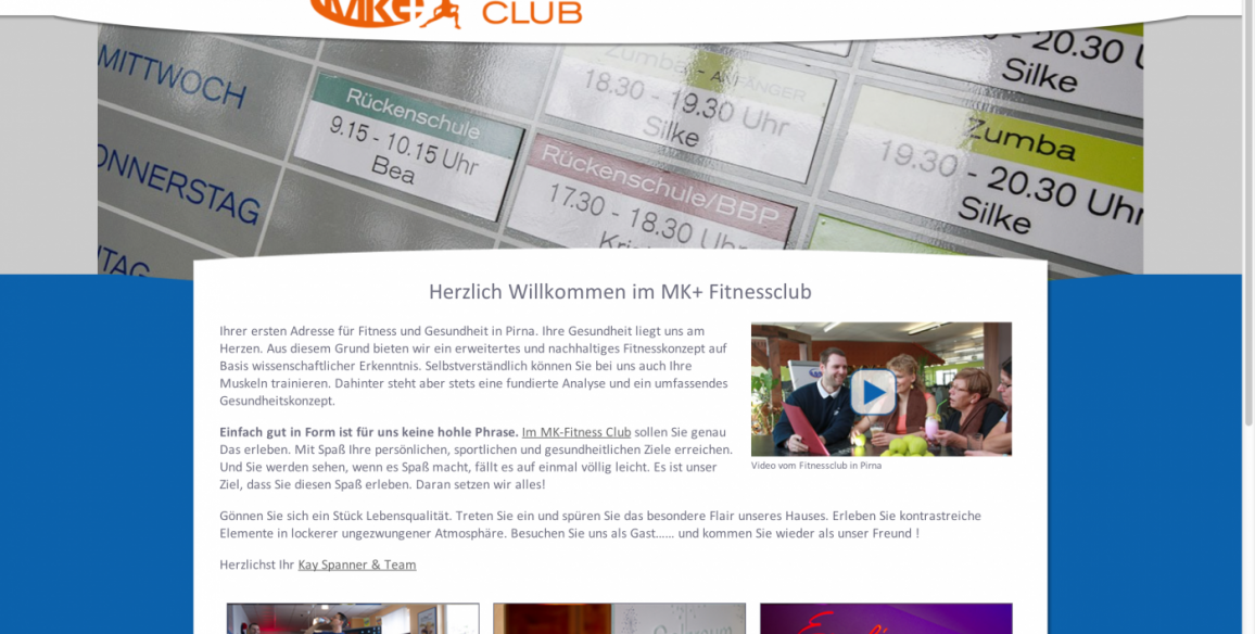 Fitnessclub in Pirna, Webdesign und Website Erstellung