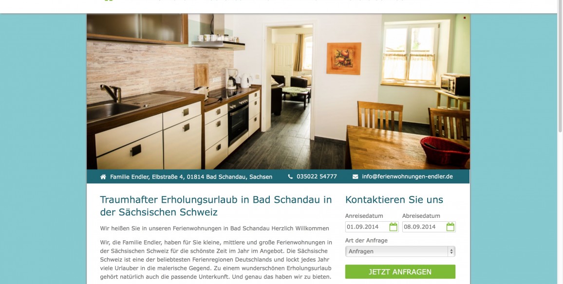 Ferienwohnungen Endler in Bad Schandau, responsive Webdesign