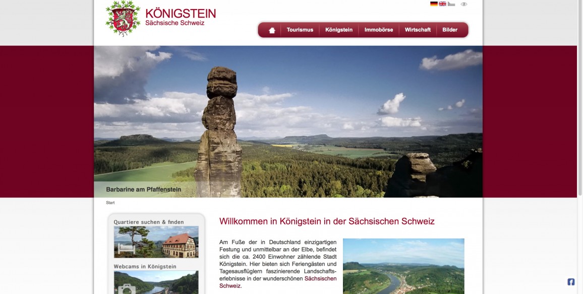 Internetportal der Stadt Königstein in der Sächsische Schweiz